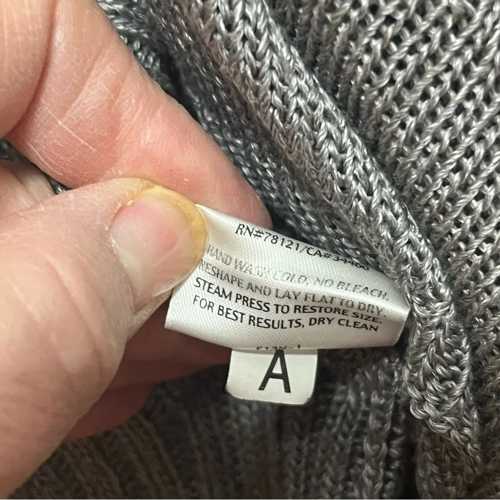 Eileen Fisher Gray Open Front Sweater - Picture 6 of 8